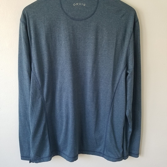 ORVIS Blue 1/4 Zip Longsleeve Pull-over Shirt Top Mens Size Medium - Picture 8 of 12